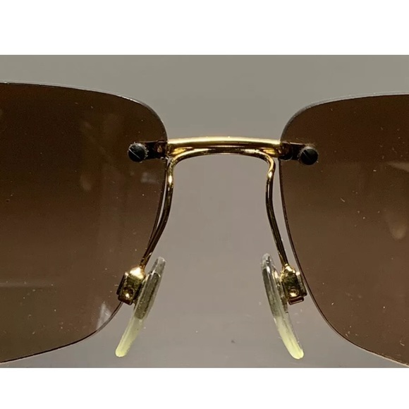 BVLGARI Sunglasses Rimless Brown Rectangle Y2K main image 8